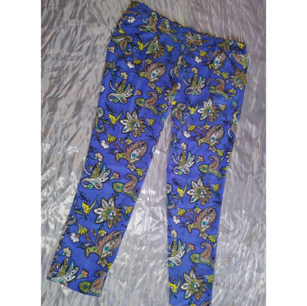 Ann Taylor LOFT Paisley Drapey Straight Leg Pants